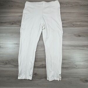 CHICOS White Cropped Pants Side Detail Women Size 2 US 12 Capri
